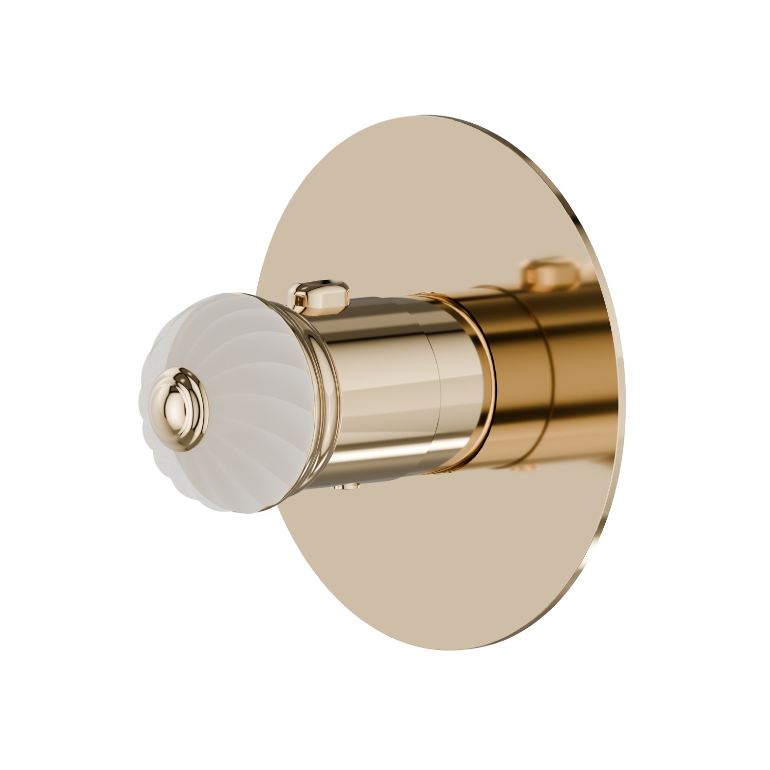 Thermostatic concealed mixer, to combine with a stop valve. External part - finish Gold