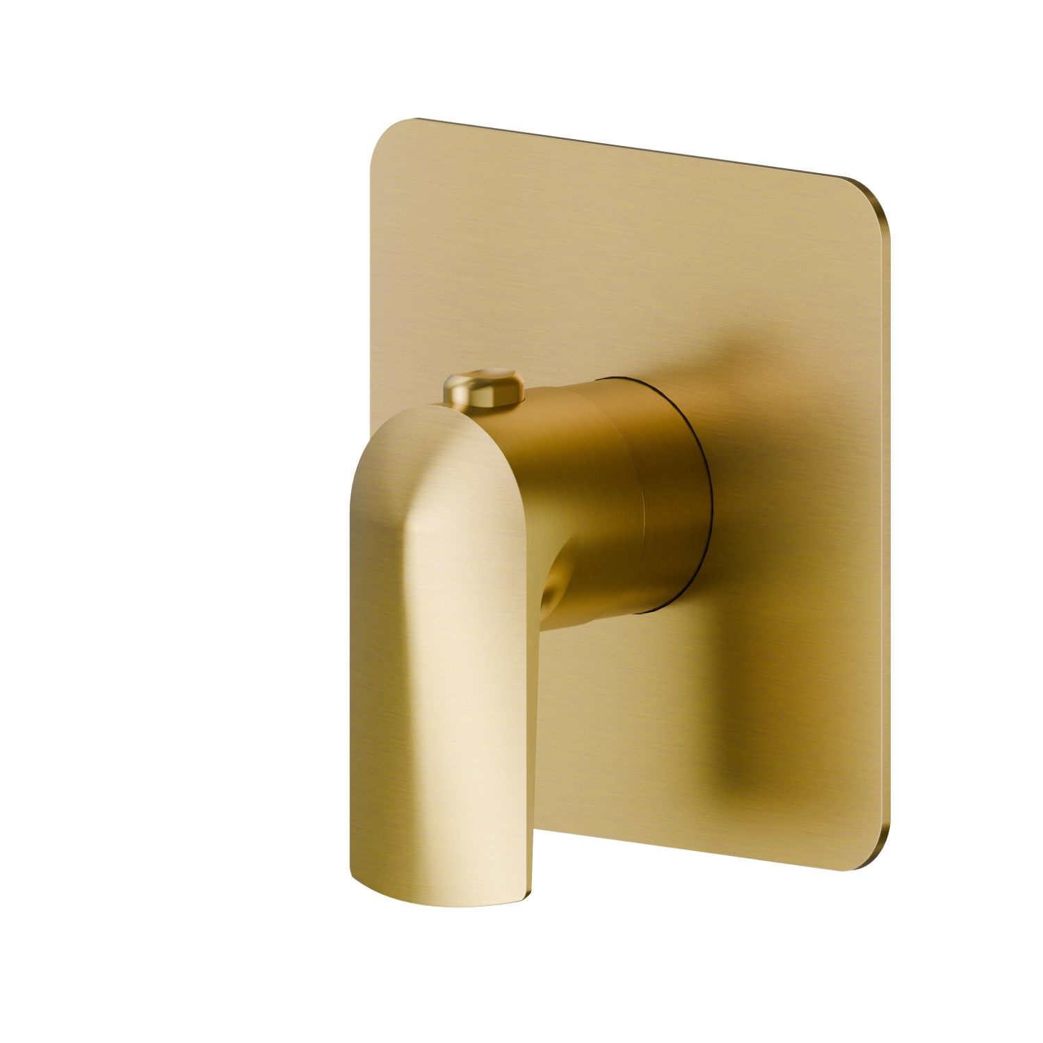Mitigeur thermostatique une sortie avec robinet d’arrêt. Façade murale - finition PVD Brushed Gold