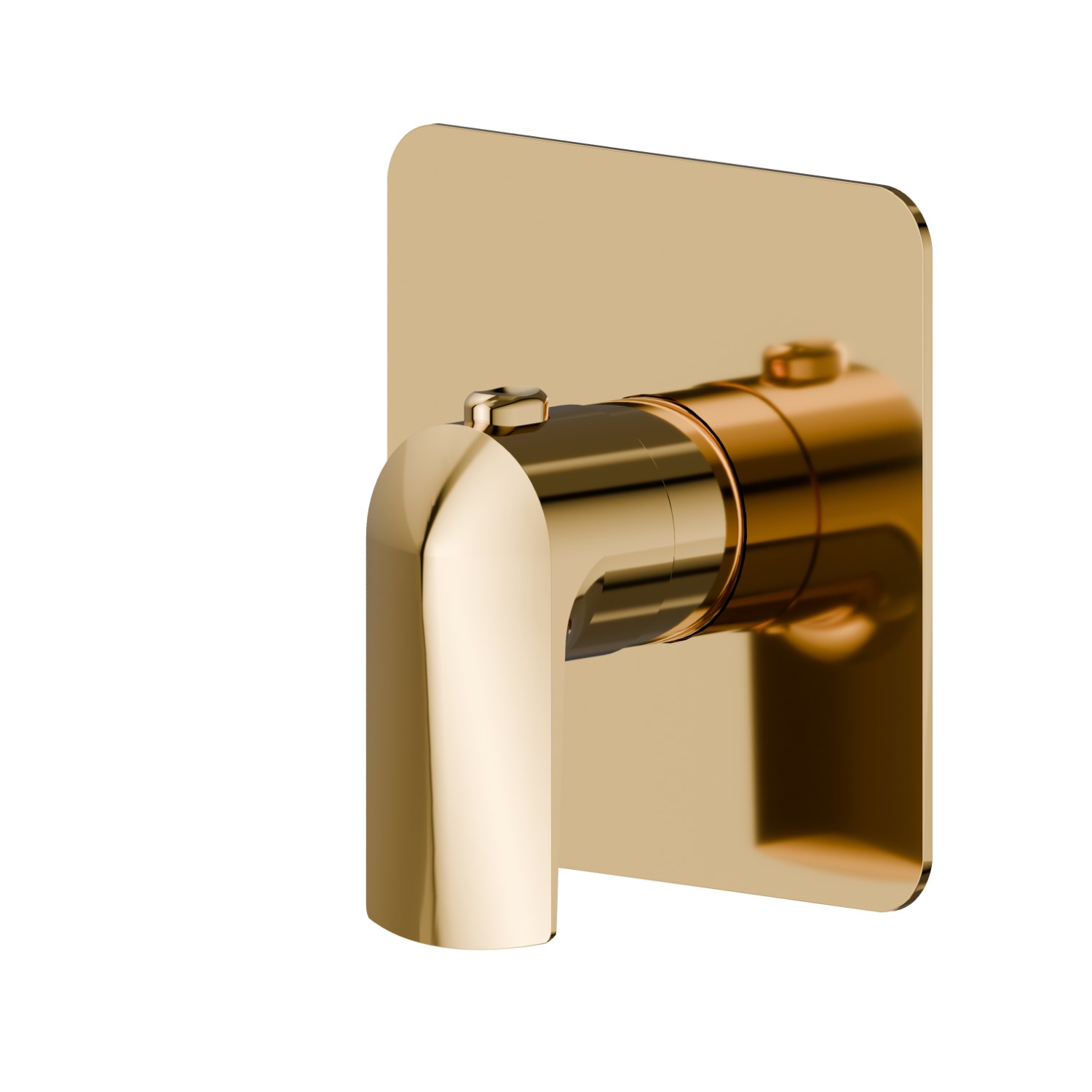 Thermostatischer einbaumischer, kombinierbar mit absperrventil. Außenteil - oberfläche PVD Glossy Gold