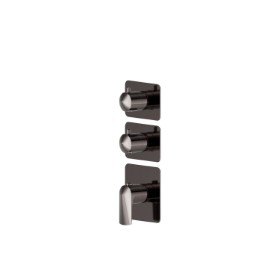 2 ways out concealed thermostatic multifunction selectors. 3/4” connections. External part - finish PVD Gun Metal