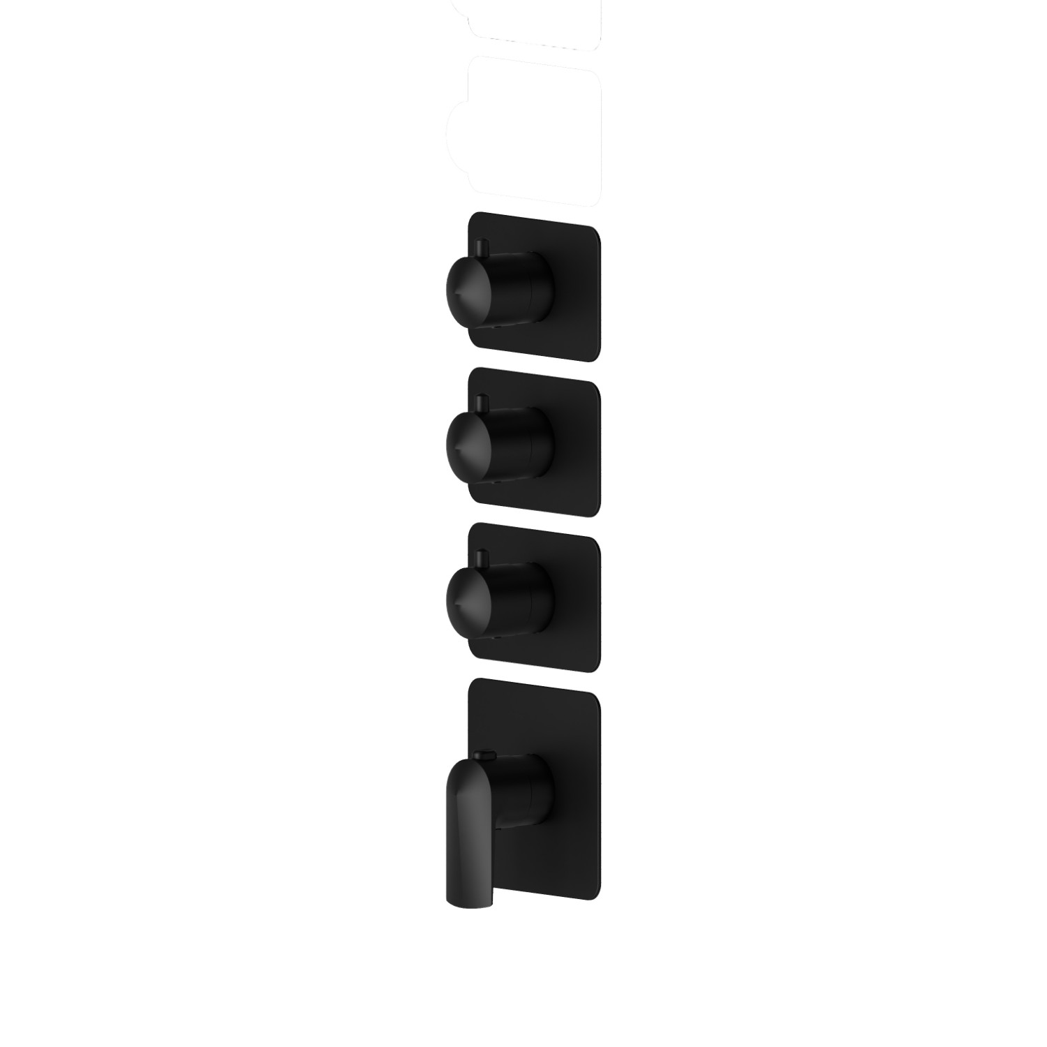 3-wege thermostatischer einbaumischer für multifunktion. 3/4” ein- und ausgänge. Außenteil - oberfläche  Schwarz matt