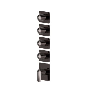 4 ways out concealed thermostatic multifunction selectors. 3/4” connections. External part - finish PVD Gun Metal