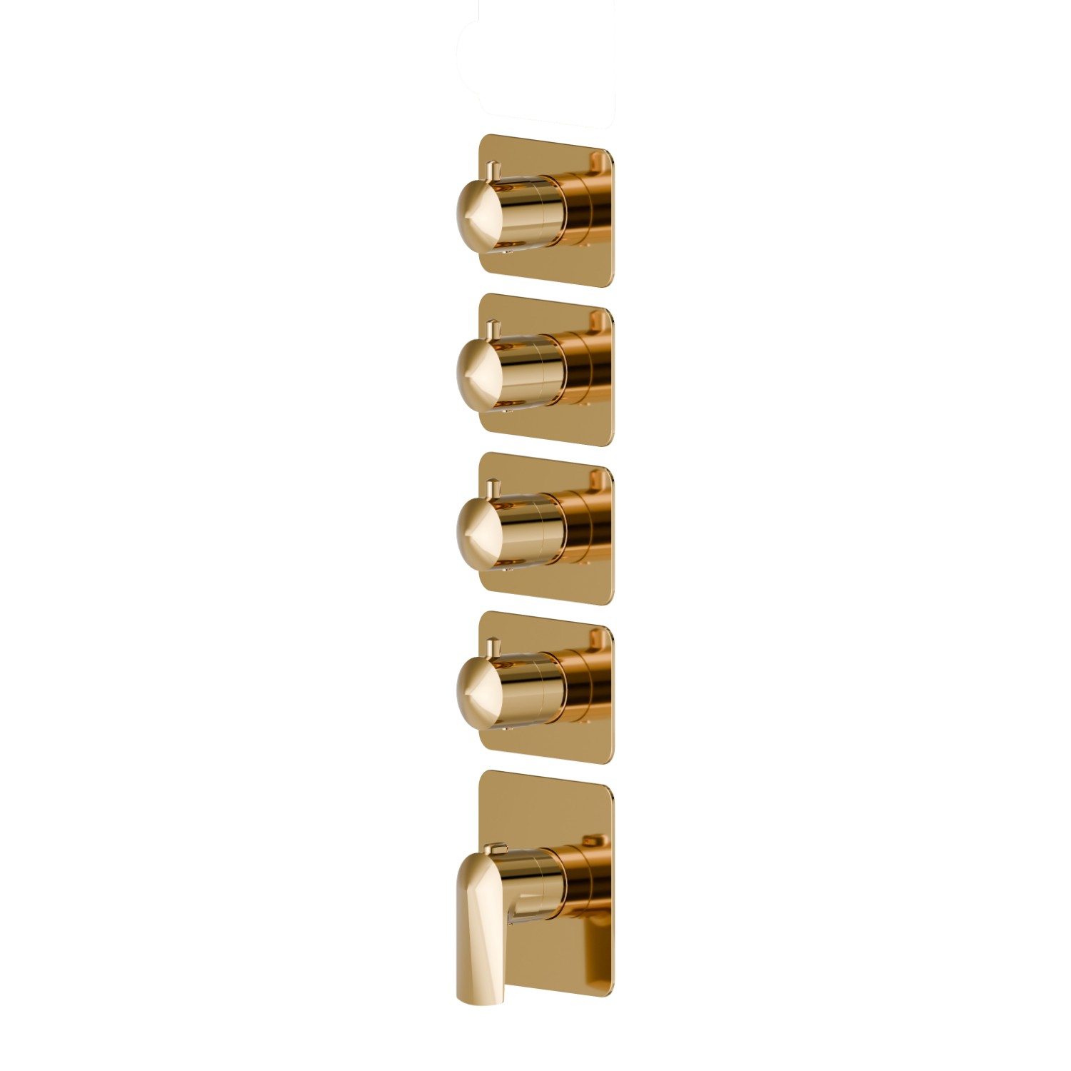 4 ways out concealed thermostatic multifunction selectors. 3/4” connections. External part - finish PVD Glossy Gold