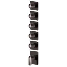 5 ways out concealed thermostatic multifunction selectors. 3/4” connections.  External part - finish PVD Gun Metal