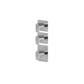 Miscelatore termostatico multiutenza ad incasso a 2 uscite. Parte esterna. Ingressi ed uscite da 3/4” - finitura Cromo