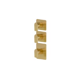 2 ways out concealed thermostatic multifunction selectors. 3/4” connections. External part.  - finish PVD Brushed Gold