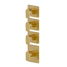 3 ways out concealed thermostatic multifunction selectors. 3/4” connections. External part.  - finish PVD Brushed Gold
