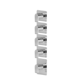 Miscelatore termostatico multiutenza ad incasso a 4 uscite. Parte esterna. Ingressi ed uscite da 3/4” - finitura Cromo