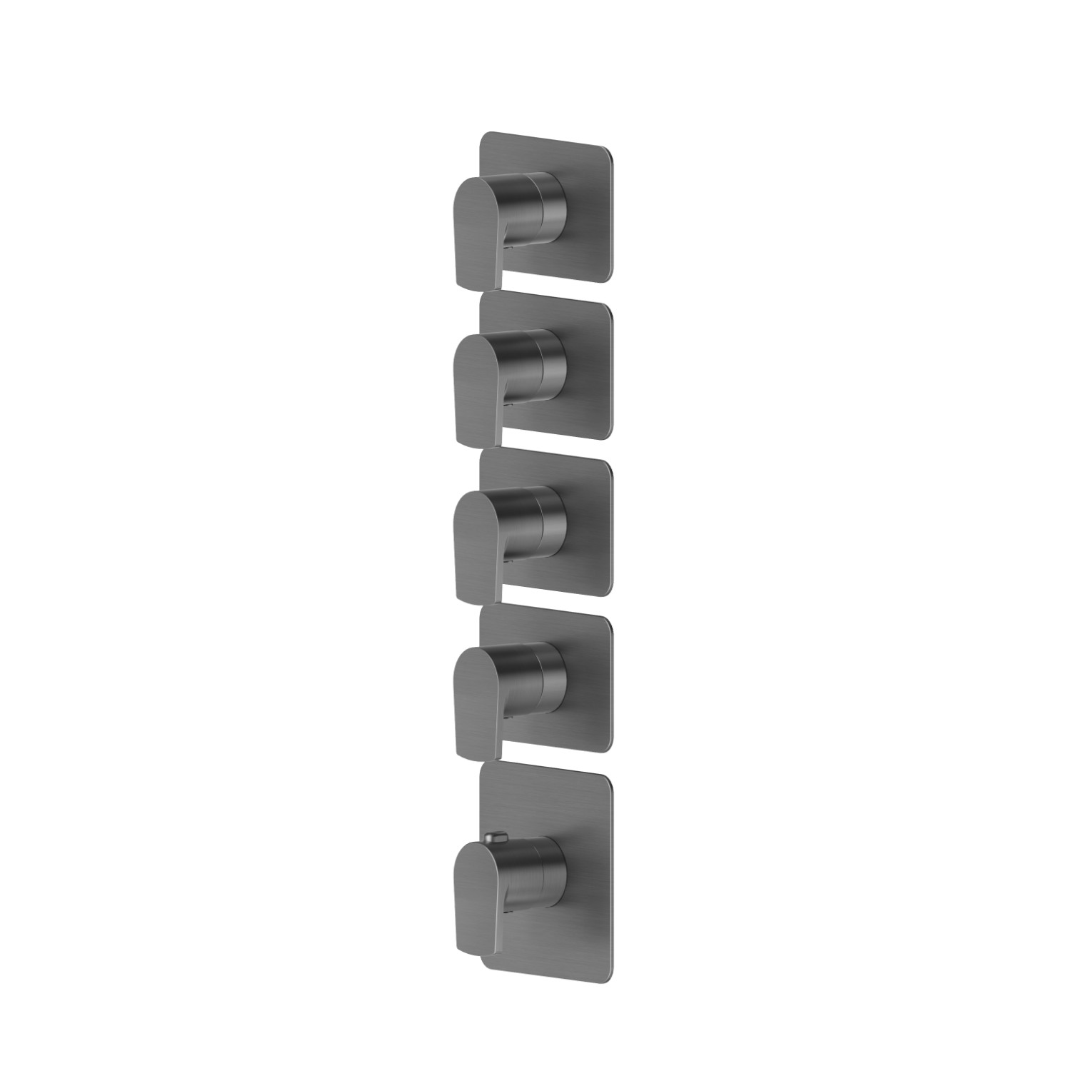 4 ways out concealed thermostatic multifunction selectors. 3/4” connections. External part.  - finish PVD Brushed Gun Metal