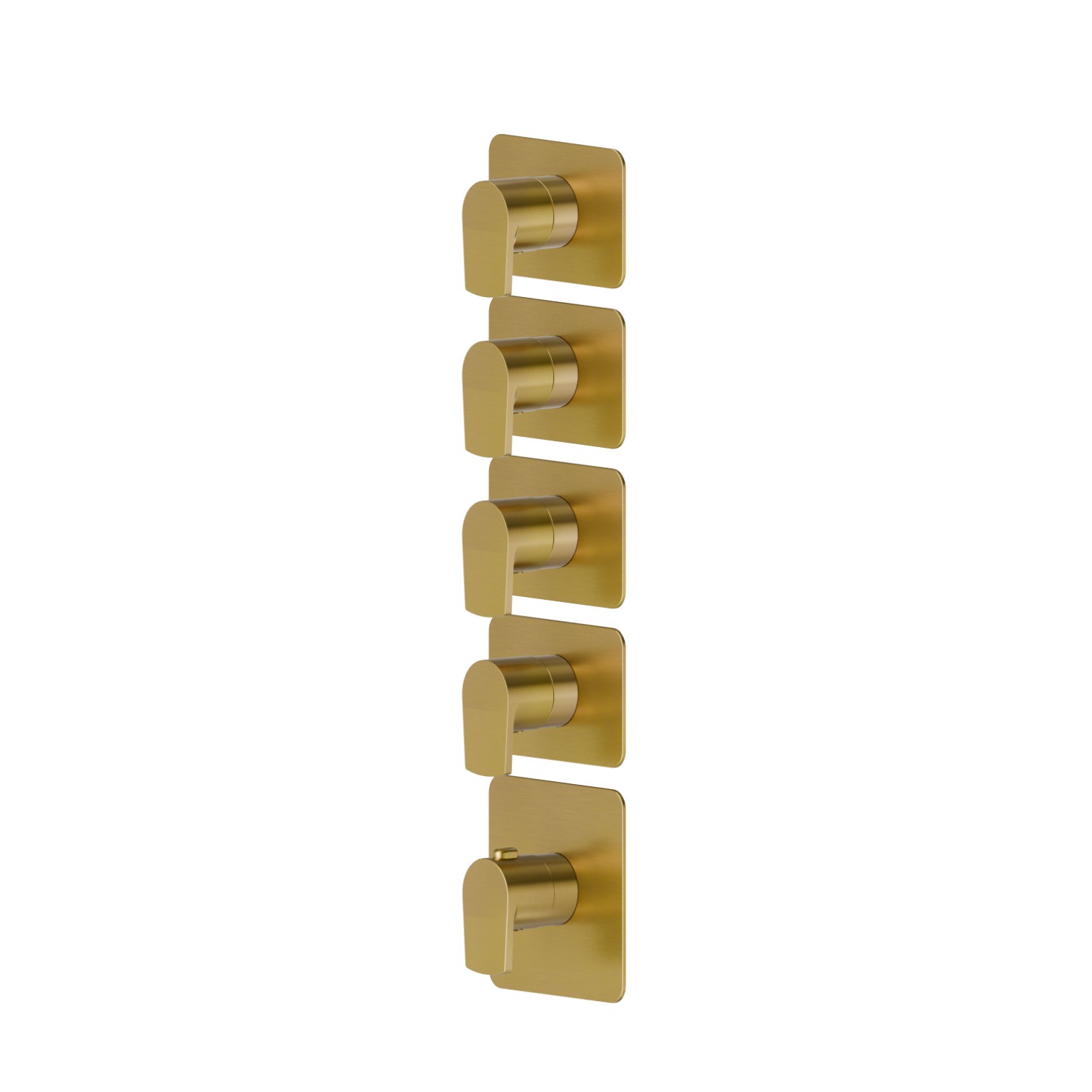 4 ways out concealed thermostatic multifunction selectors. 3/4” connections. External part.  - finish PVD Brushed Gold