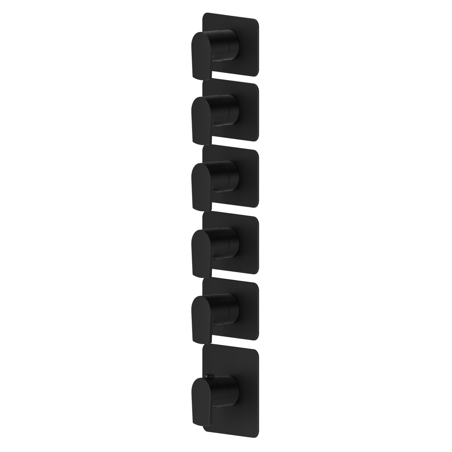 5-wege thermostatischer einbaumischer für multifunktion. 3/4” ein- und ausgänge. Außenteil - oberfläche  Schwarz matt