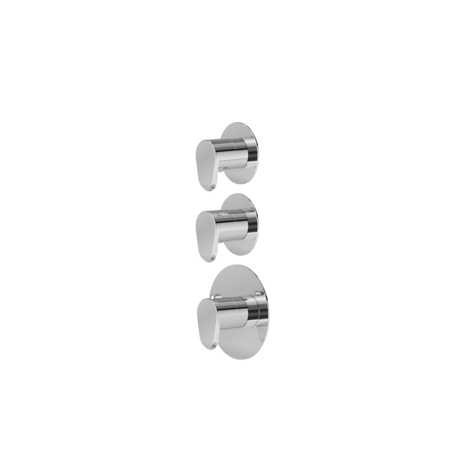 2 ways out concealed thermostatic multifunction selectors. 3/4” connections. External part. Ø70 - finish Chrome