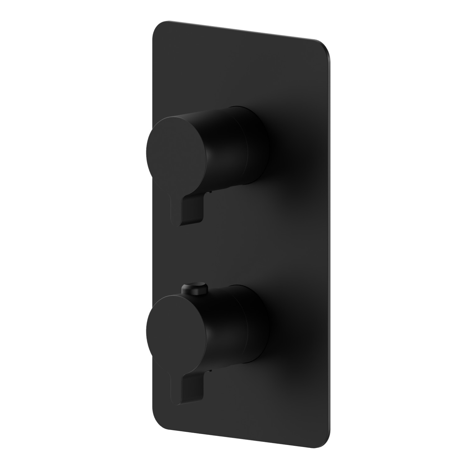 Concealed thermostatic mixer, with one handle for temperature control and 2 ways out diverter. External part - finish Matt Black