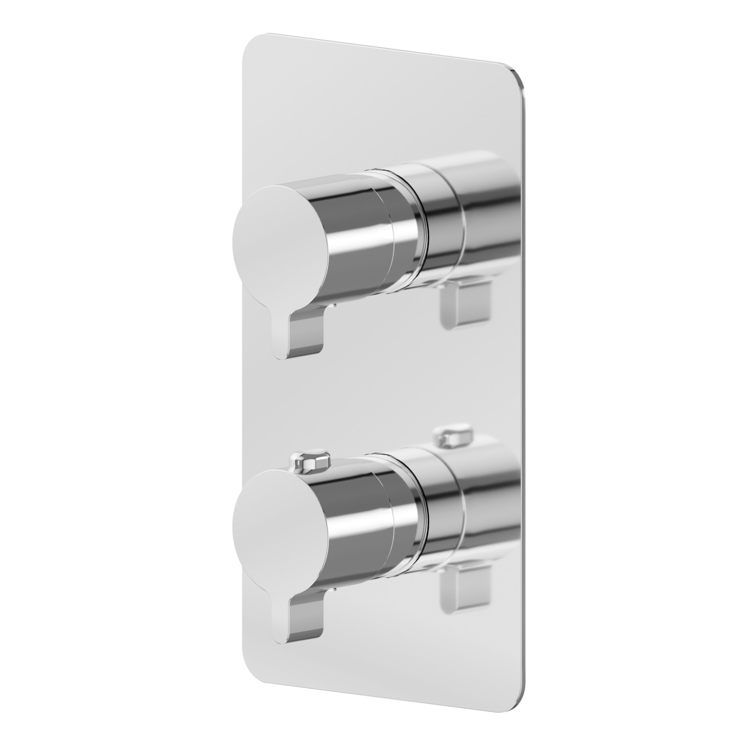 Concealed thermostatic mixer, with one handle for temperature control and 2 ways out diverter. External part - finish Chrome