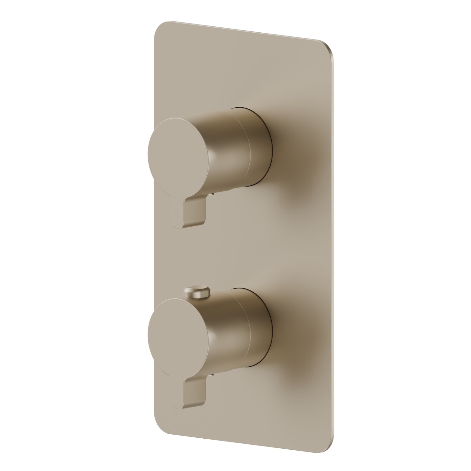 Concealed thermostatic mixer, with one handle for temperature control and 2 ways out diverter. External part - finish Gold Satin
