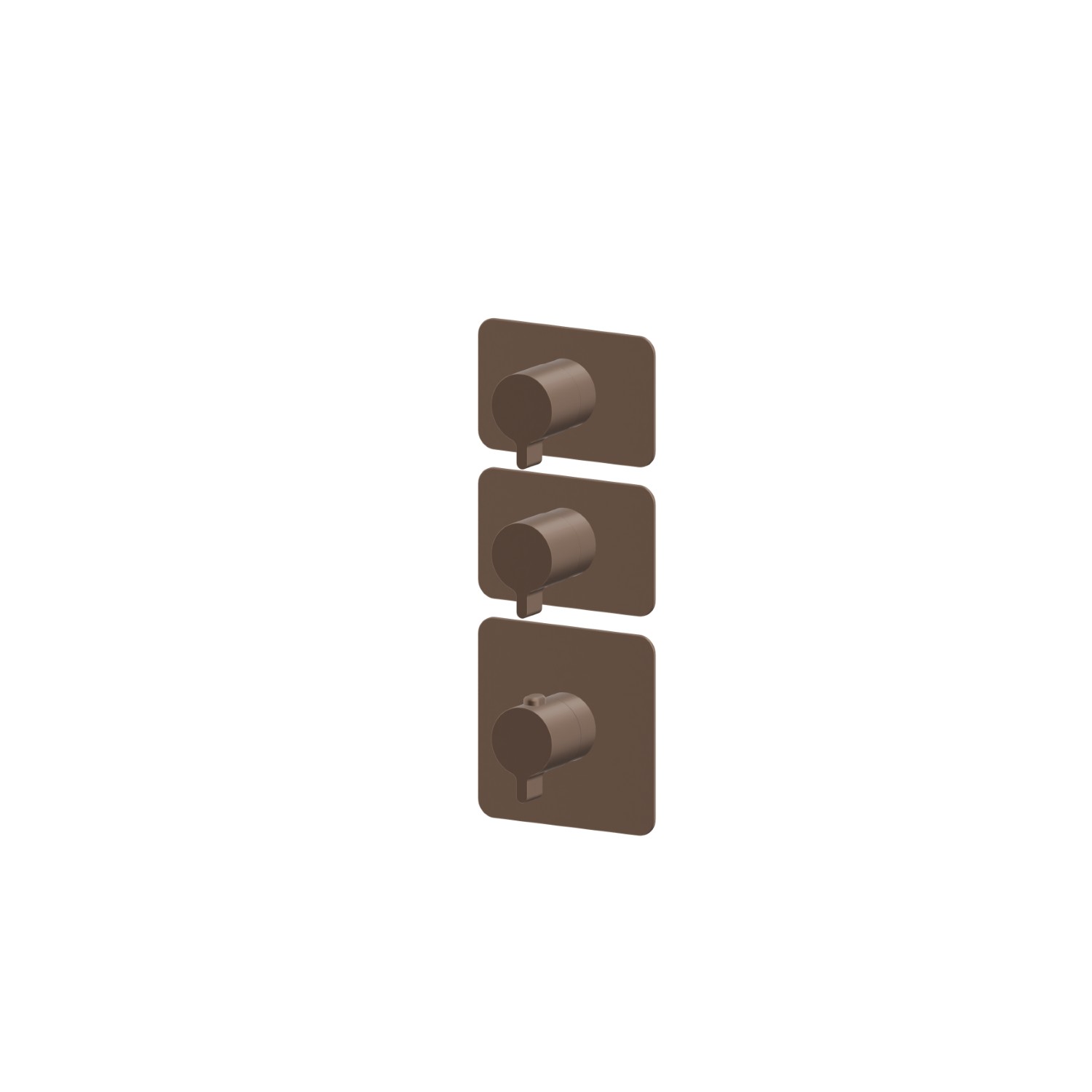 Mitigeurs de douche thermostatiques à encastrer 2 sorties. entrées et sorties de 3/4”. Façade murale - finition Copper Satin