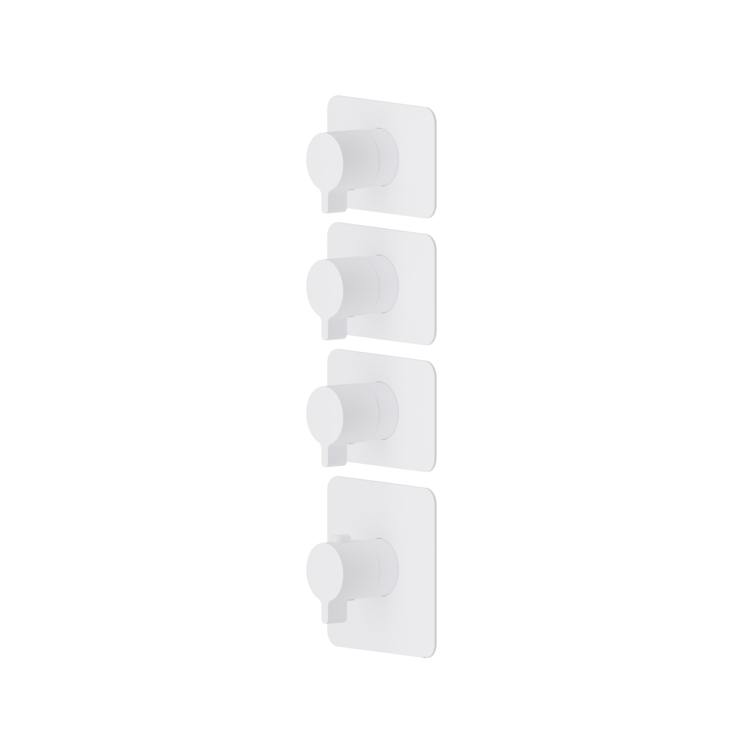 3 ways out concealed thermostatic multifunction selectors. 3/4” connections. External part - finish Matt White