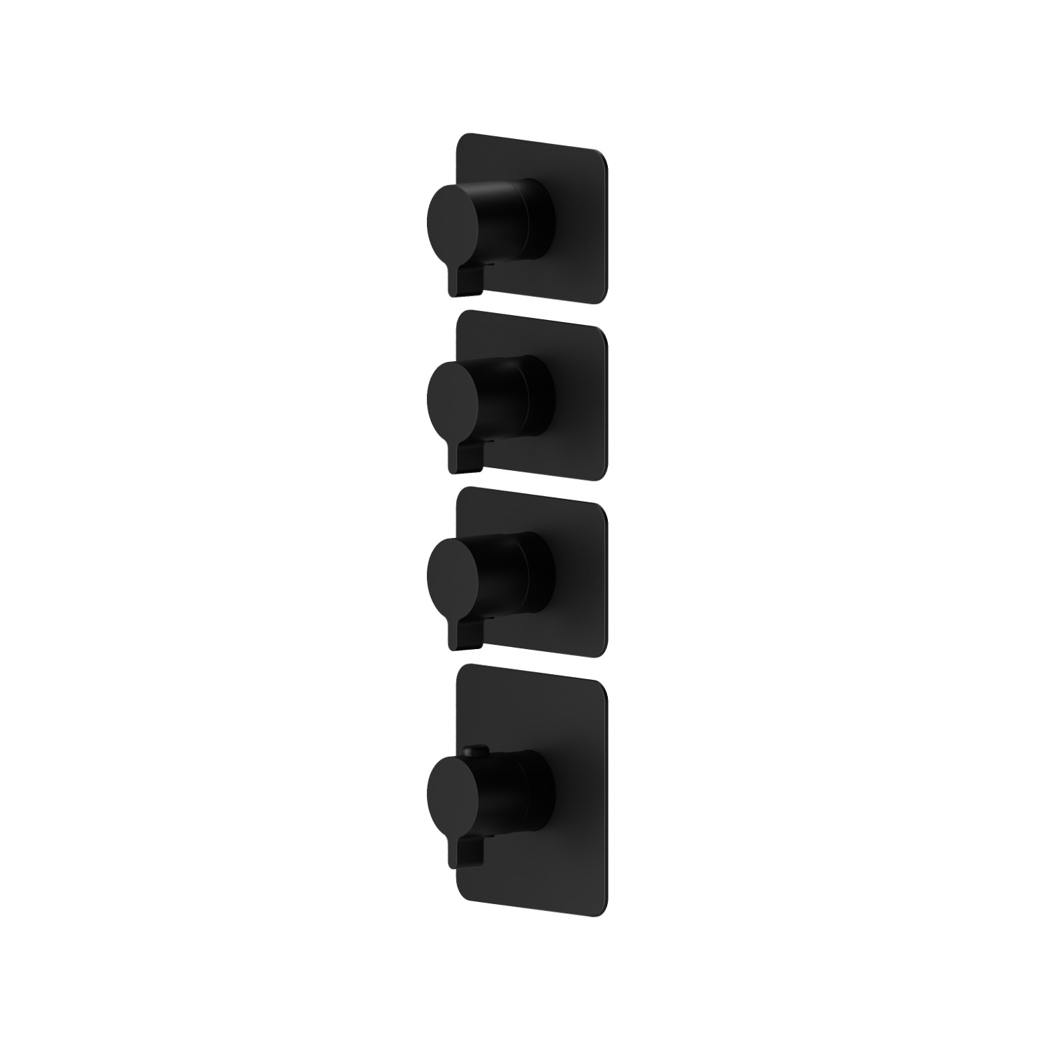 3 ways out concealed thermostatic multifunction selectors. 3/4” connections. External part - finish Matt Black