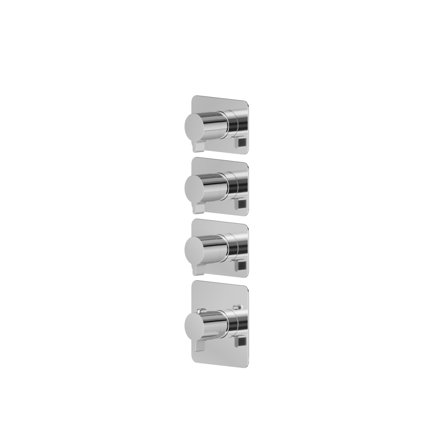 3 ways out concealed thermostatic multifunction selectors. 3/4” connections. External part - finish Chrome