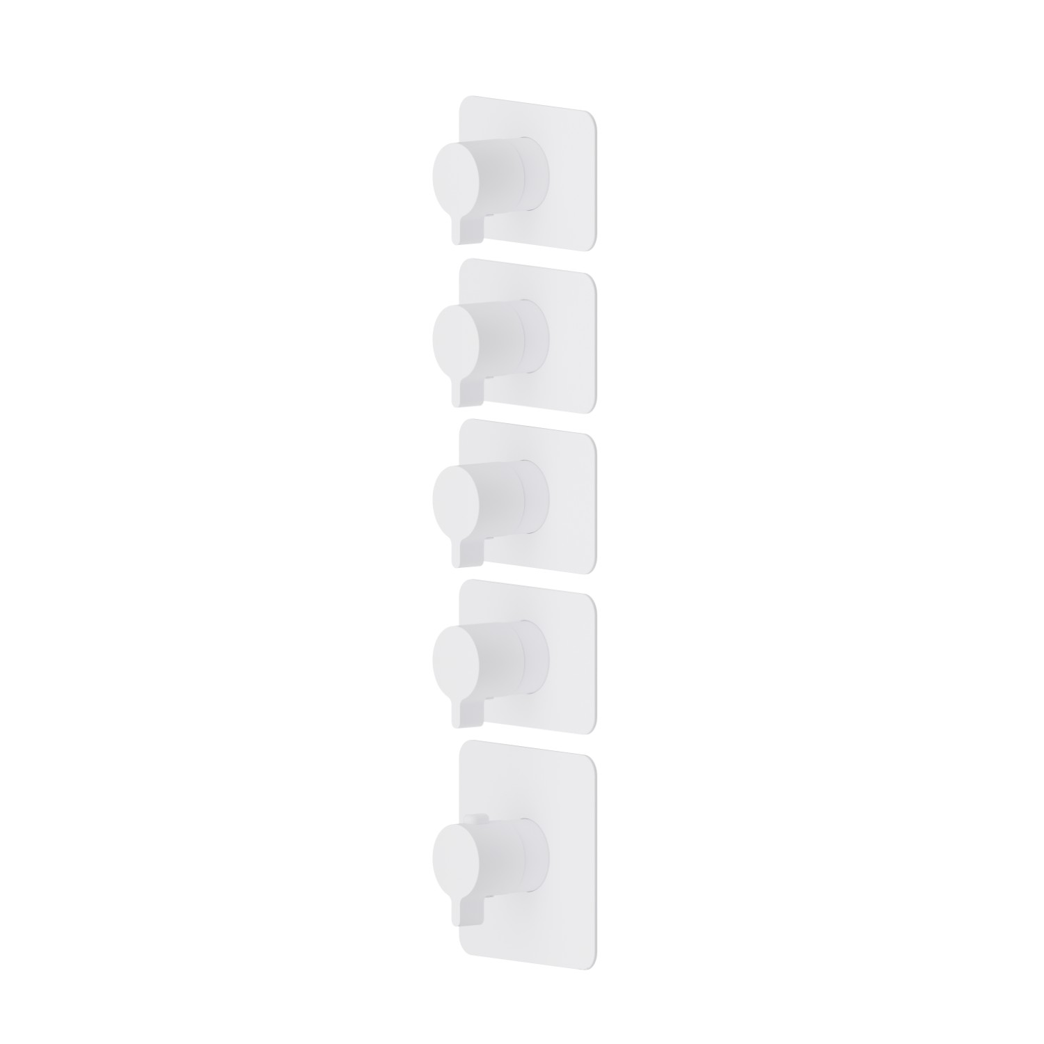 4 ways out concealed thermostatic multifunction selectors. 3/4” connections. External part - finish Matt White