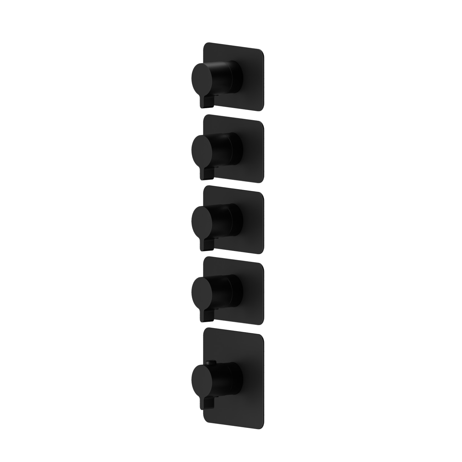 4 ways out concealed thermostatic multifunction selectors. 3/4” connections. External part - finish Matt Black