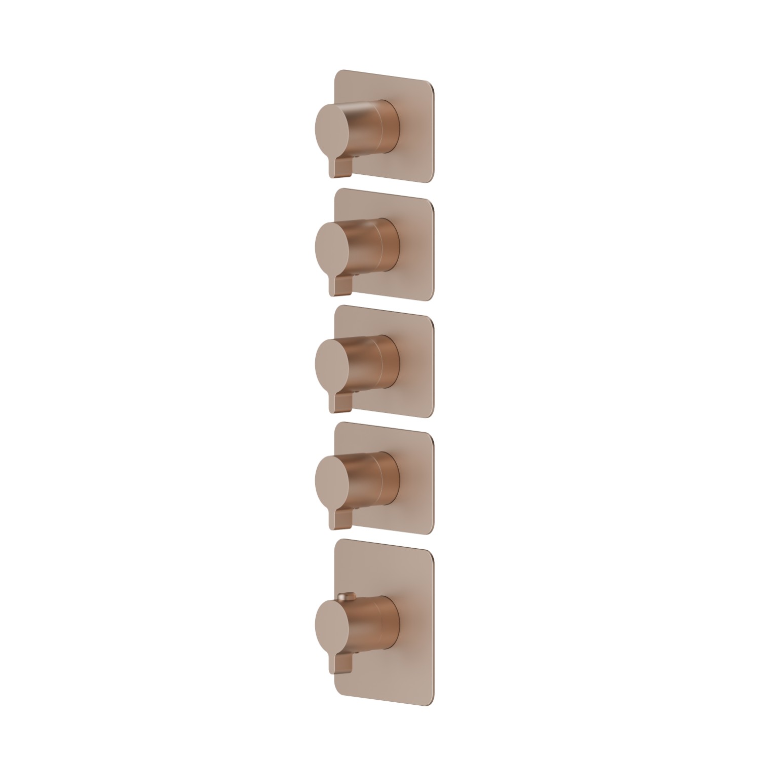 4 ways out concealed thermostatic multifunction selectors. 3/4” connections. External part - finish Copper Satin