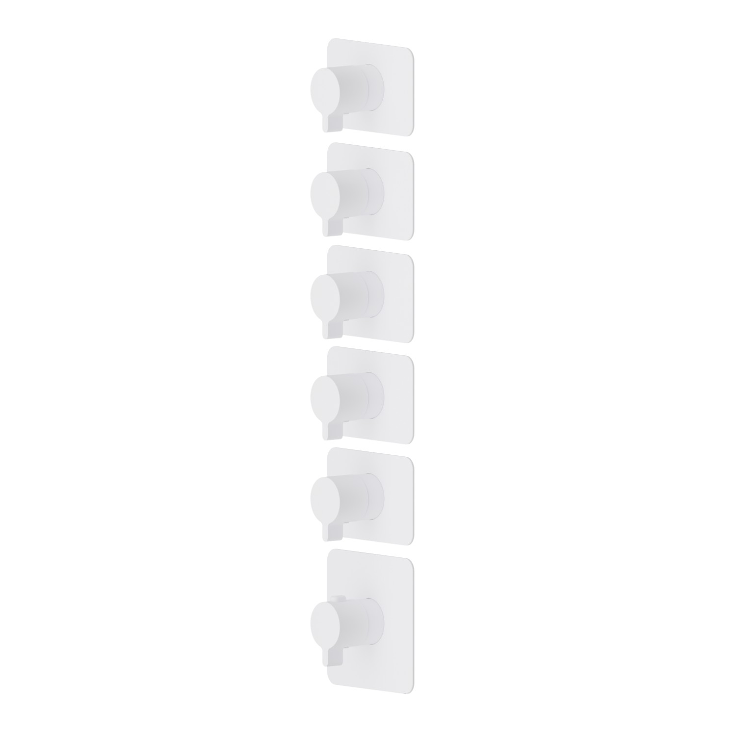 5 ways out concealed thermostatic multifunction selectors. 3/4” connections. External part - finish Matt White