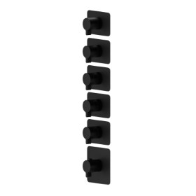 5 ways out concealed thermostatic multifunction selectors. 3/4” connections. External part - finish Matt Black