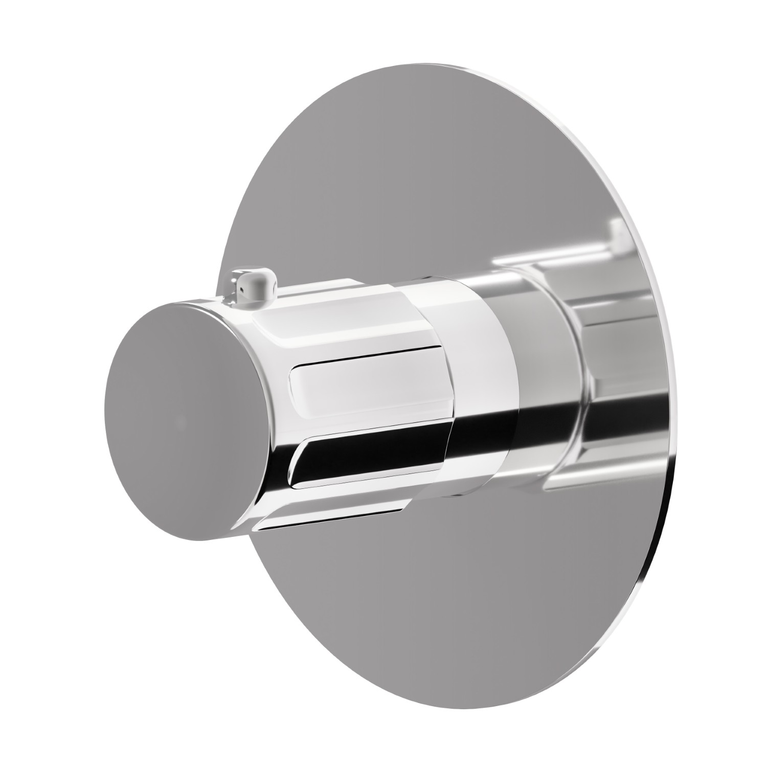 Mitigeur thermostatique à encastrer, à utiliser avec un inverseur 3 sorties avec arrêts. Façade murale - finition Chrome