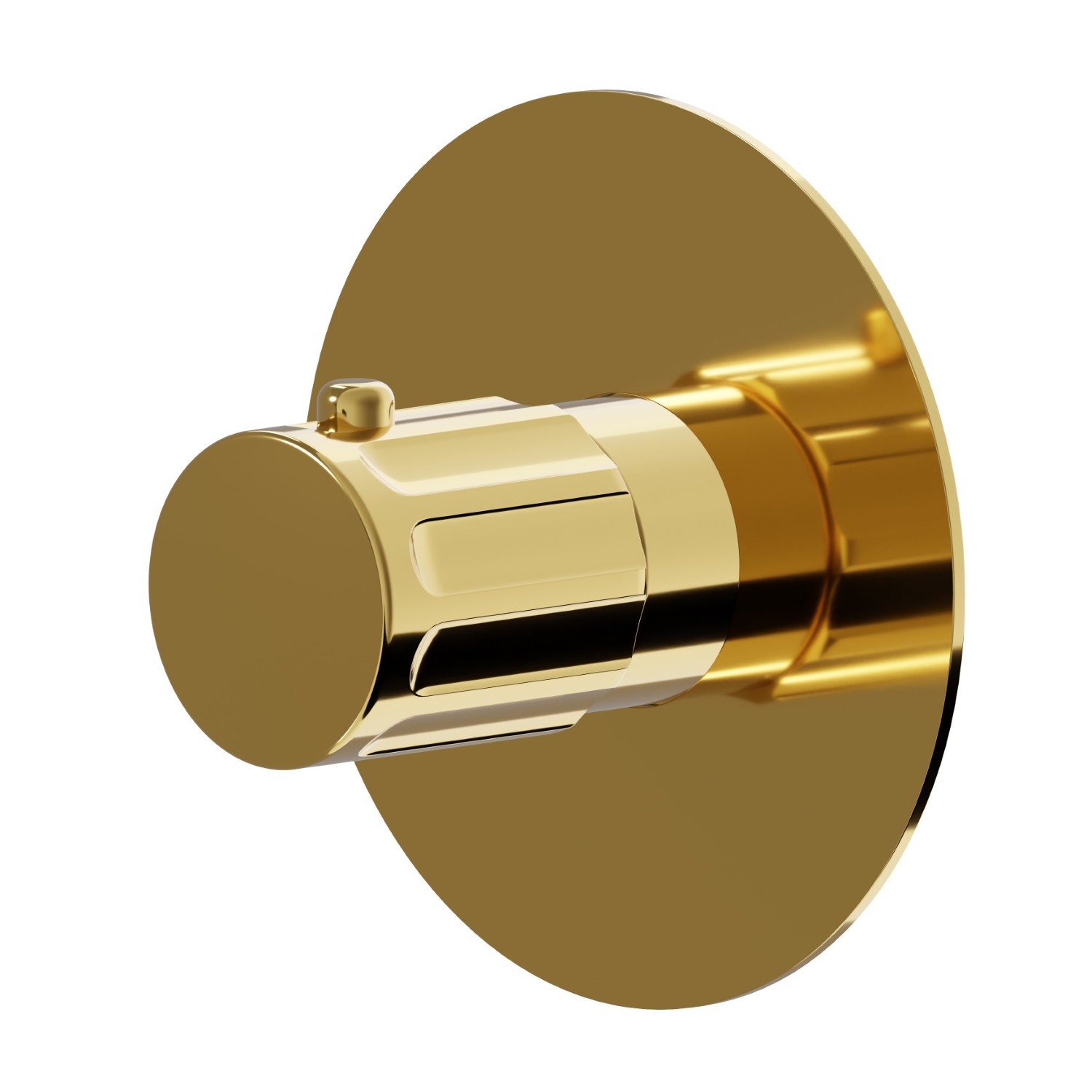 Mitigeur thermostatique à encastrer, à utiliser avec un inverseur 3 sorties avec arrêts. Façade murale - finition PVD Glossy Gold