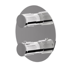 Thermostatic concealed mixer, to combine with a 3 ways out concealed diverter with stop. External part - finish Chrome