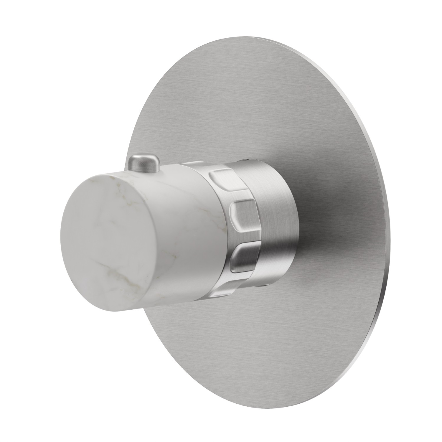 Thermostatischer einbaumischer, kombinierbar mit absperrventil. Außenteil - oberfläche PVD Edelstahl 