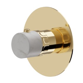 Thermostatic concealed mixer, to combine with a stop valve. External part - finish PVD Glossy Gold