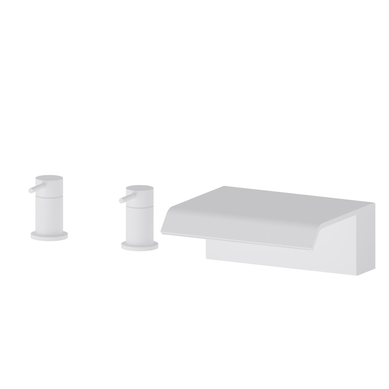Deck-mounted set with waterfall spout - finish Matt White
