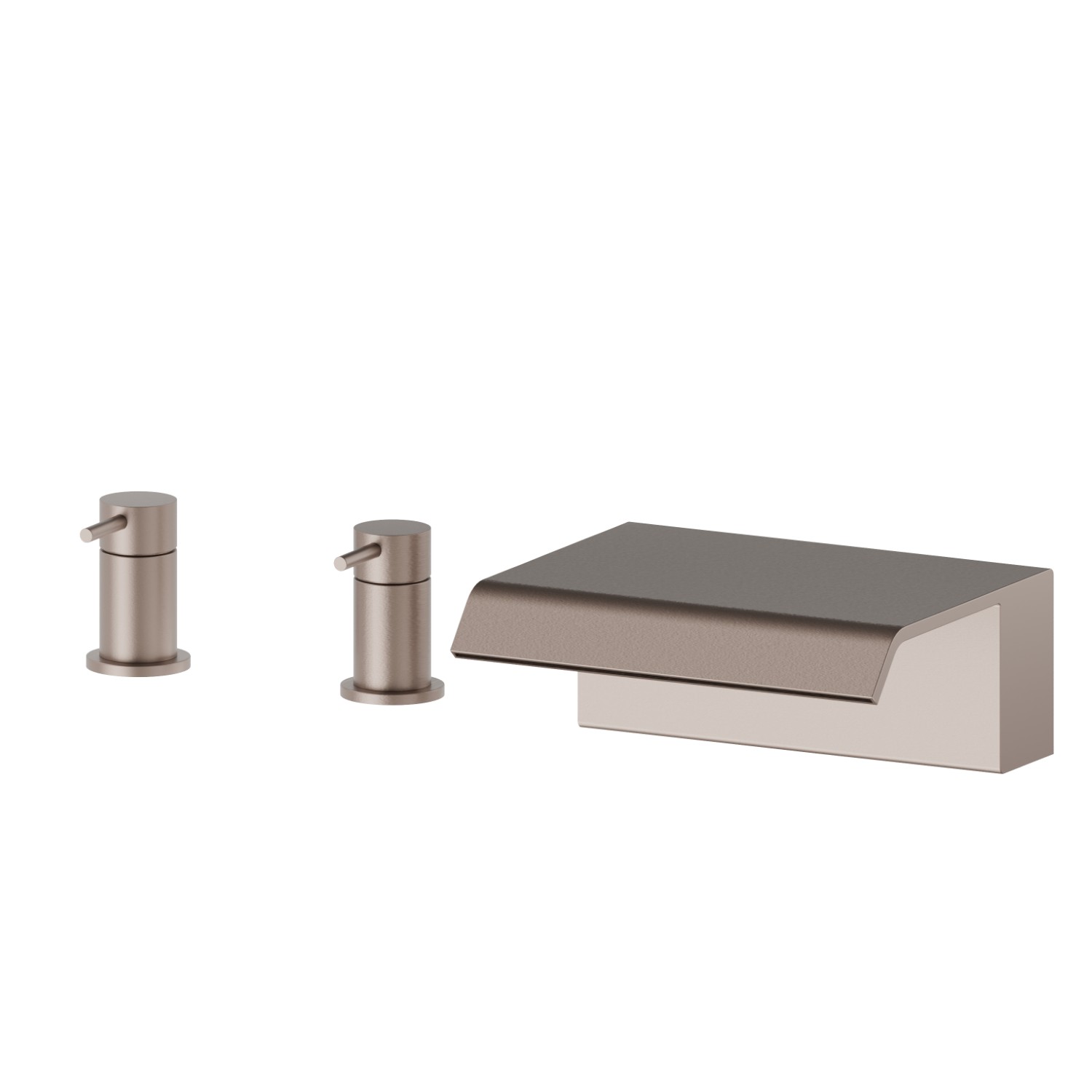 Gruppo bordo vasca con getto a cascata. - finitura Copper Glossy