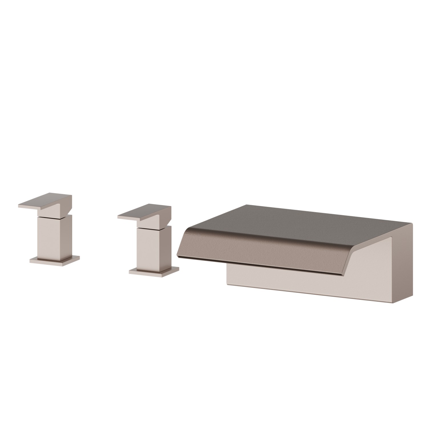 Gruppo bordo vasca con getto a cascata. - finitura Copper Glossy