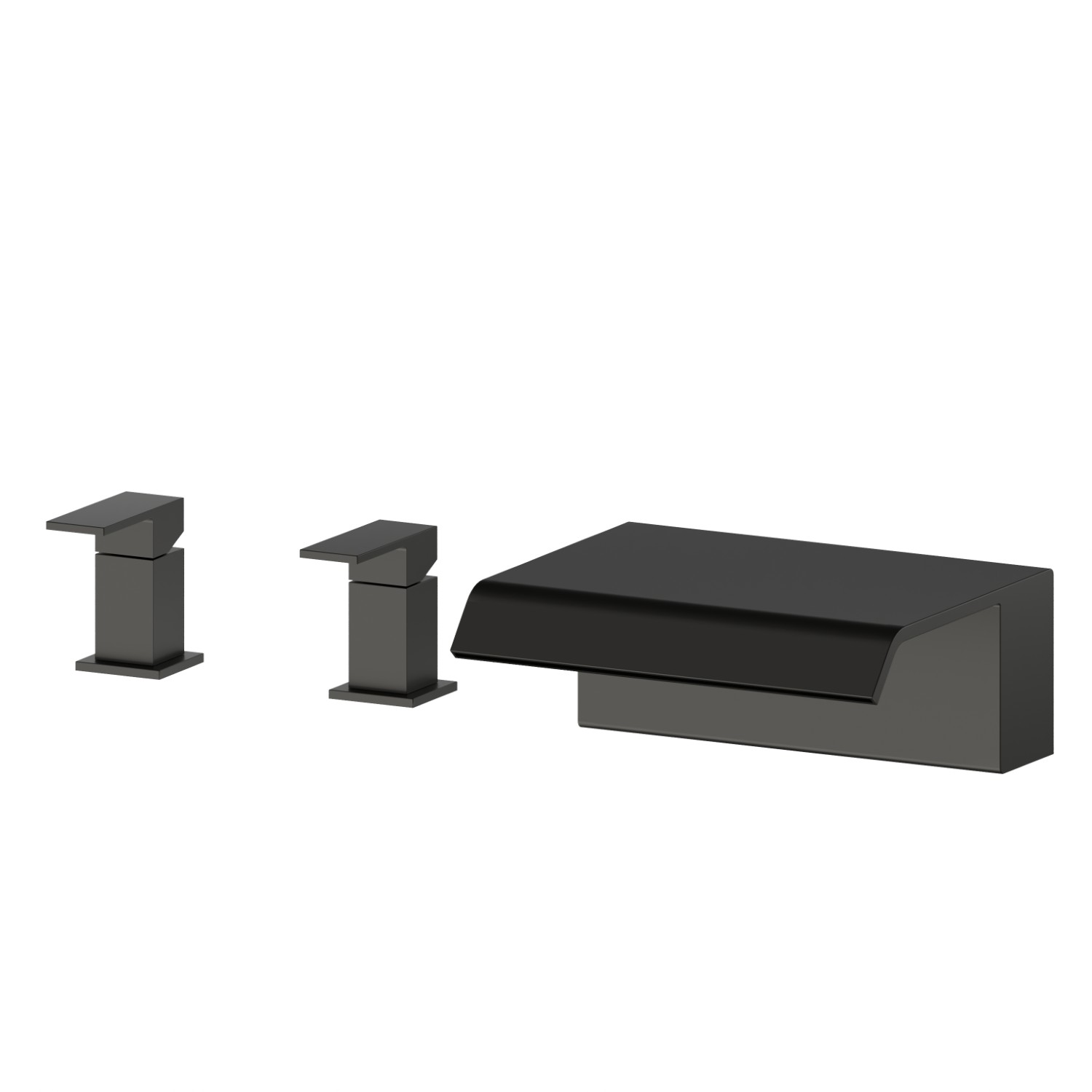 Gruppo bordo vasca con getto a cascata. - finitura Carbon Satin