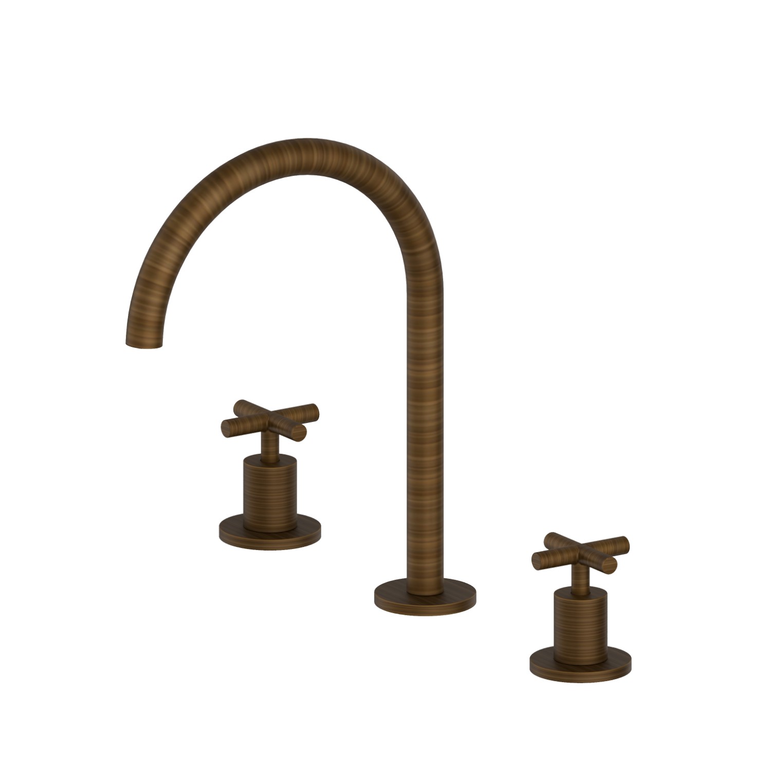 3-hole basin group. 1/2” T piece - finish Groove Bronze