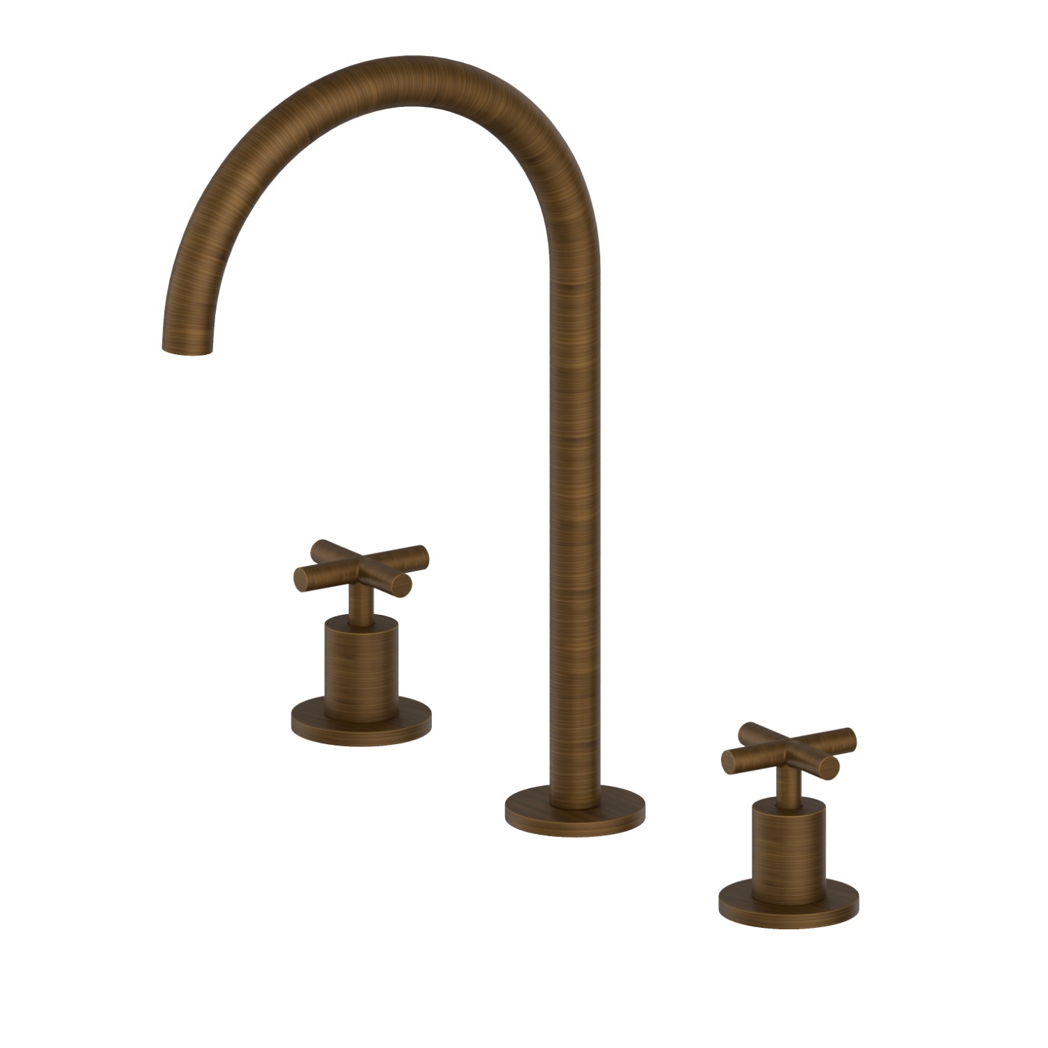 3-hole basin group. 1/2” T piece - finish Groove Bronze