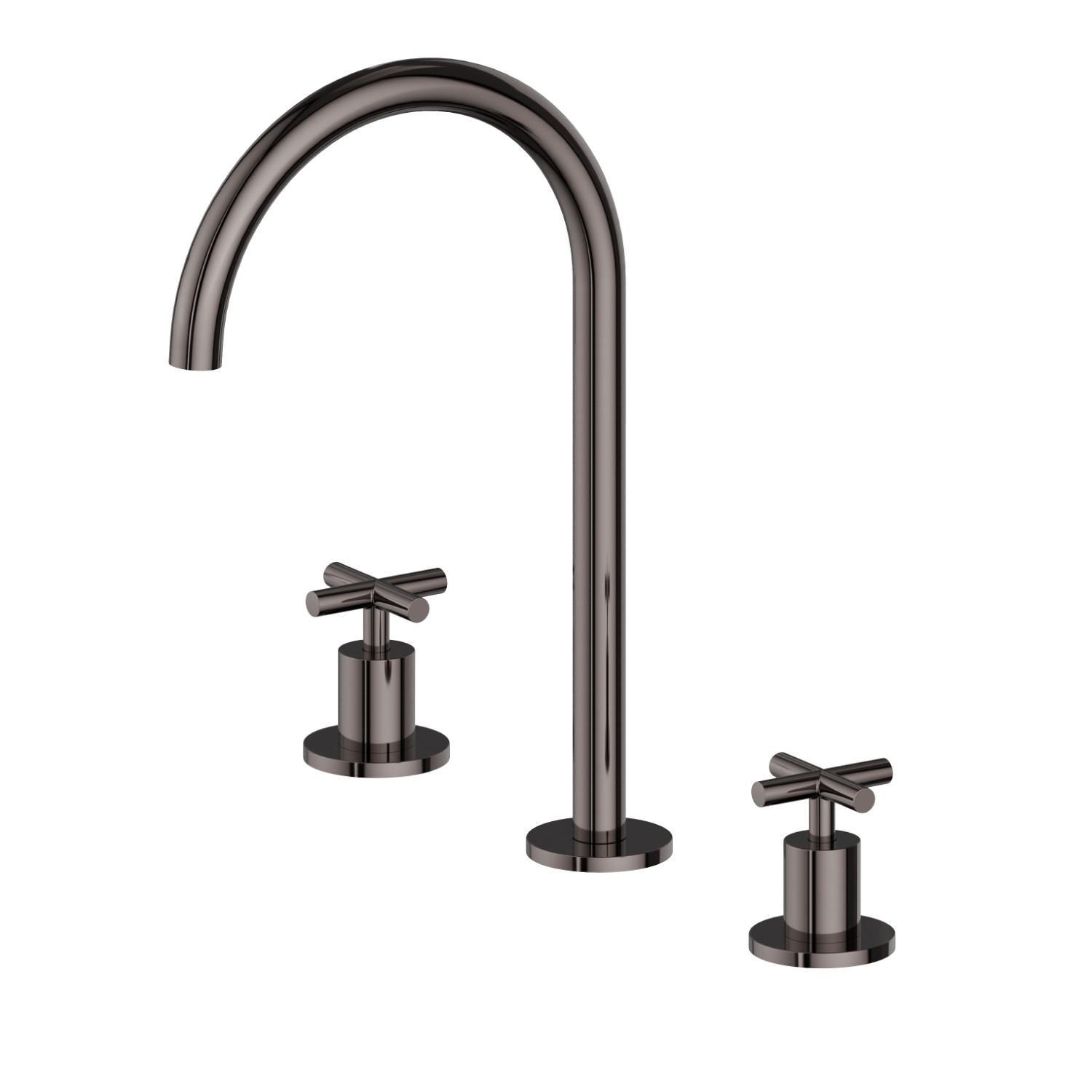 3-hole basin group. 1/2” T piece - finish PVD Gun Metal