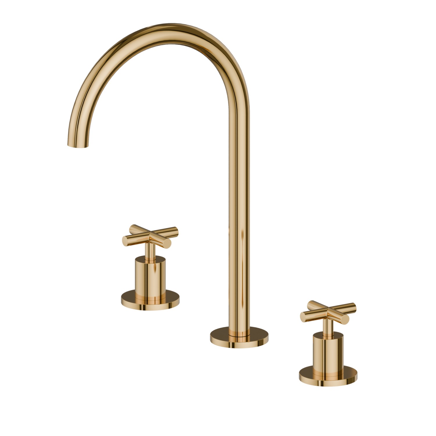 3-hole basin group. 1/2” T piece - finish PVD Glossy Gold