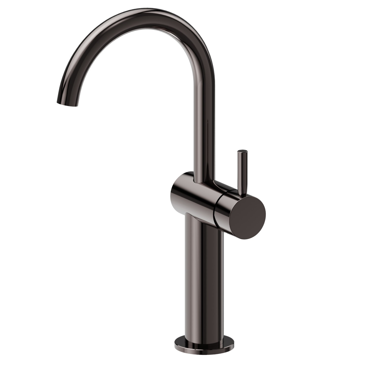 Miscelatore monocomando versione alta, per lavabo da appoggio - finitura PVD Gun Metal