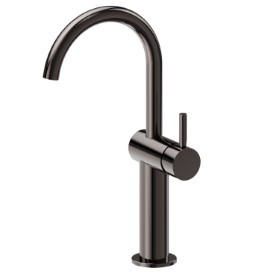 Miscelatore monocomando versione alta, per lavabo da appoggio - finitura PVD Gun Metal