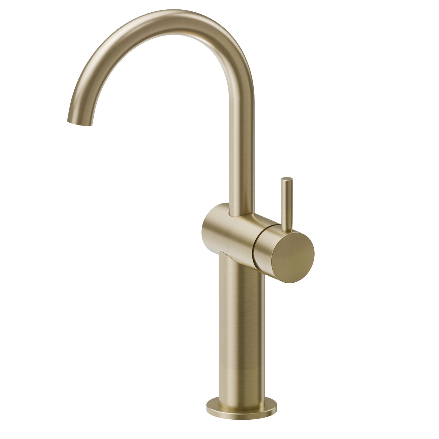 Single lever basin mixer, high version, for above counter basin - finish PVD Brushed Pale Gold