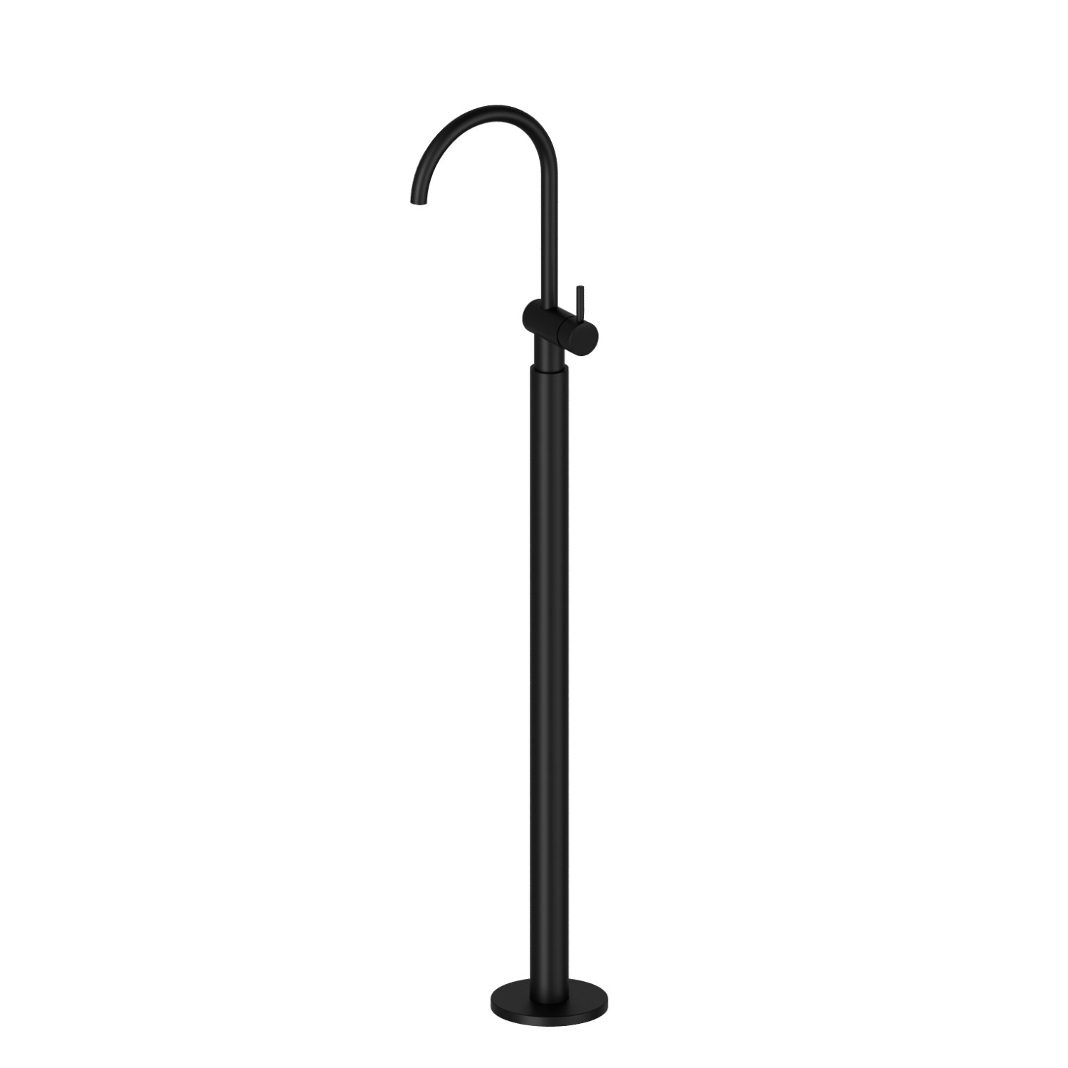 Single lever basin mixer with floor pillar union - finish Matt Black