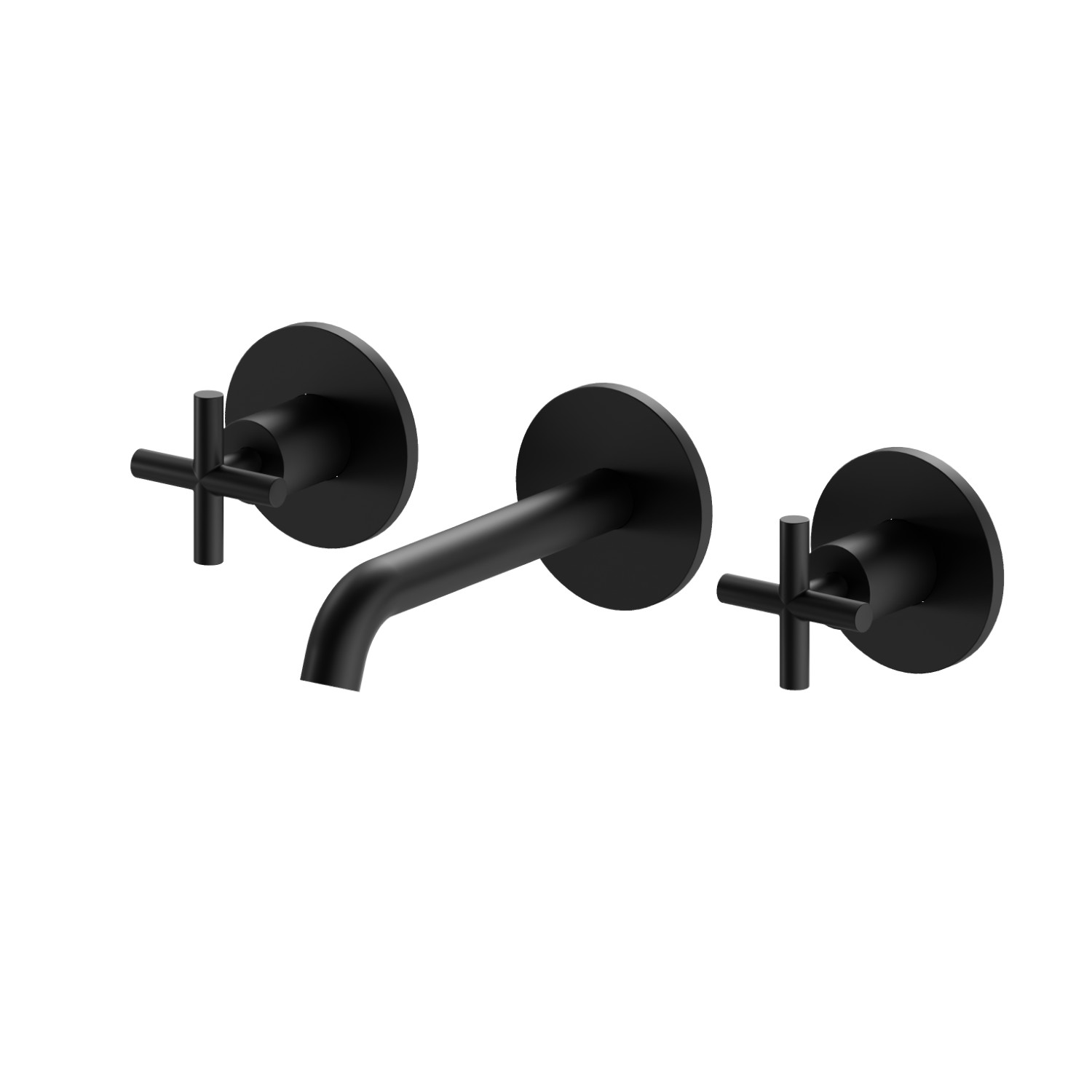 3-hole wall-mounted washbasin group - finish Matt Black