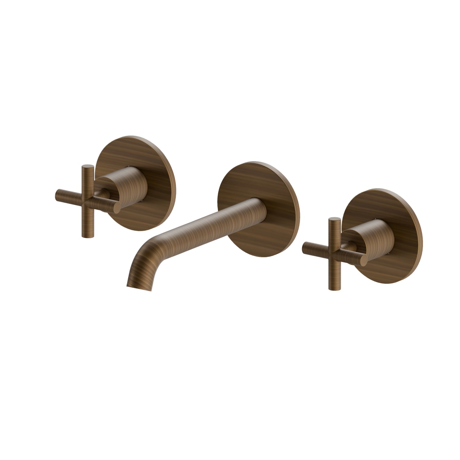 3-hole wall-mounted washbasin group - finish Groove Bronze