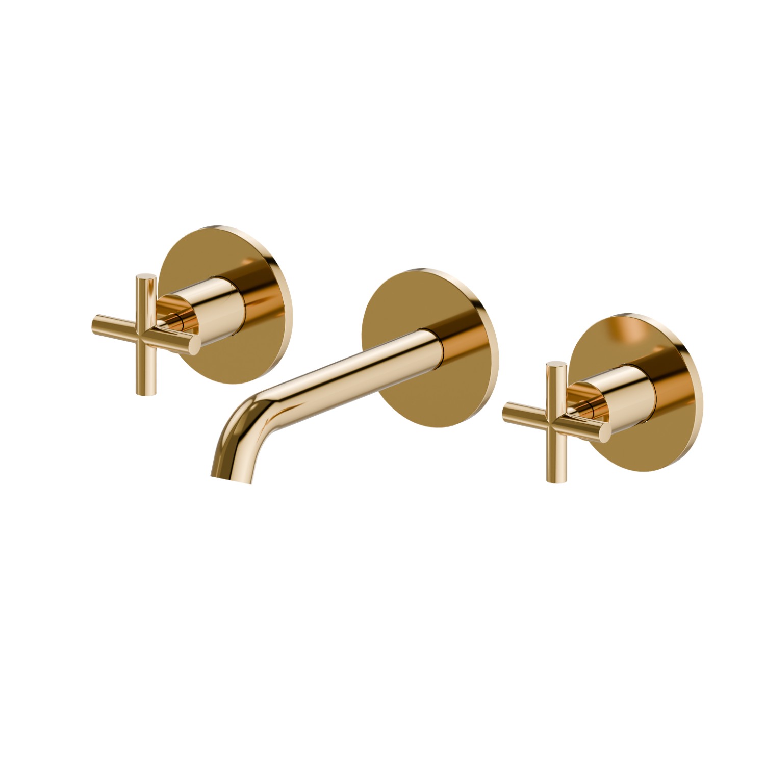 3-hole wall-mounted washbasin group - finish PVD Glossy Gold