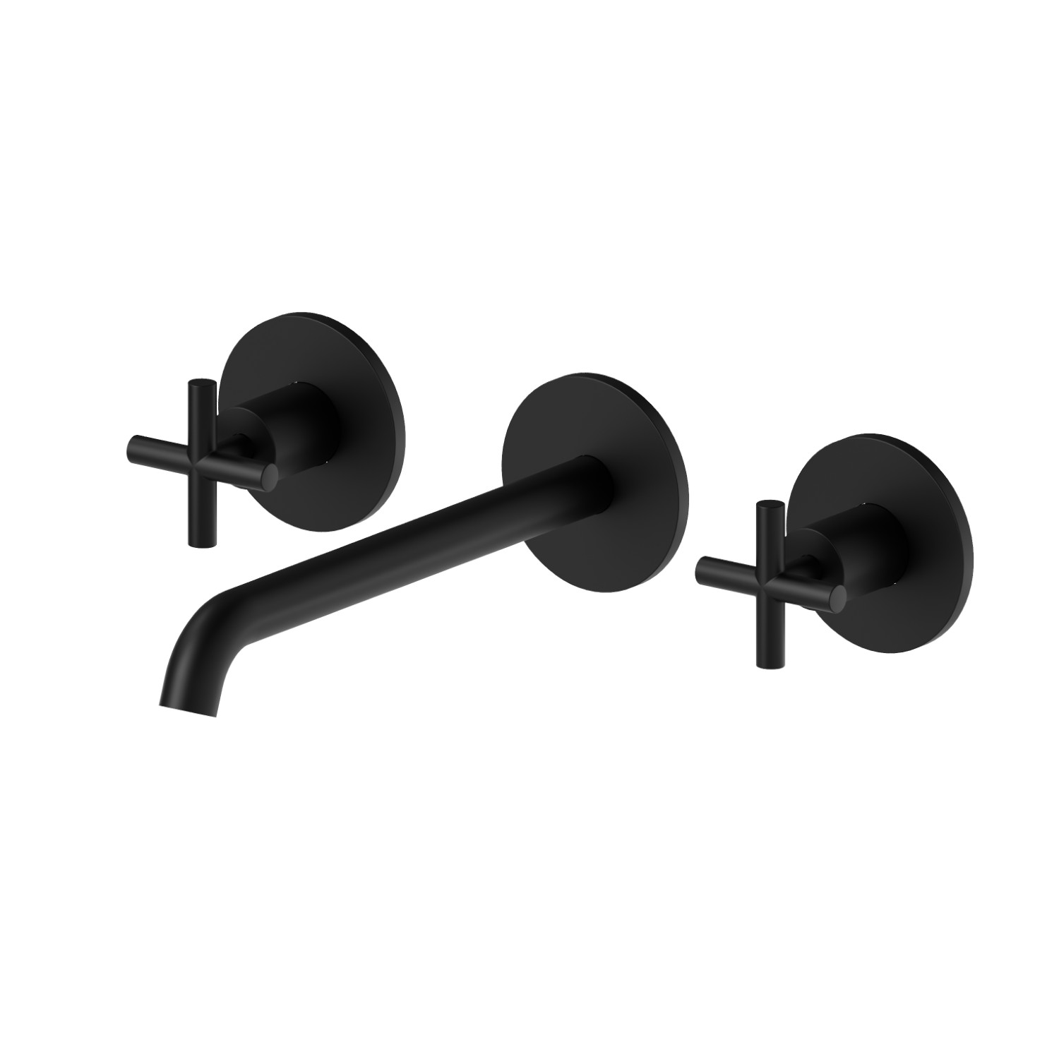3-hole wall-mounted washbasin group - finish Matt Black