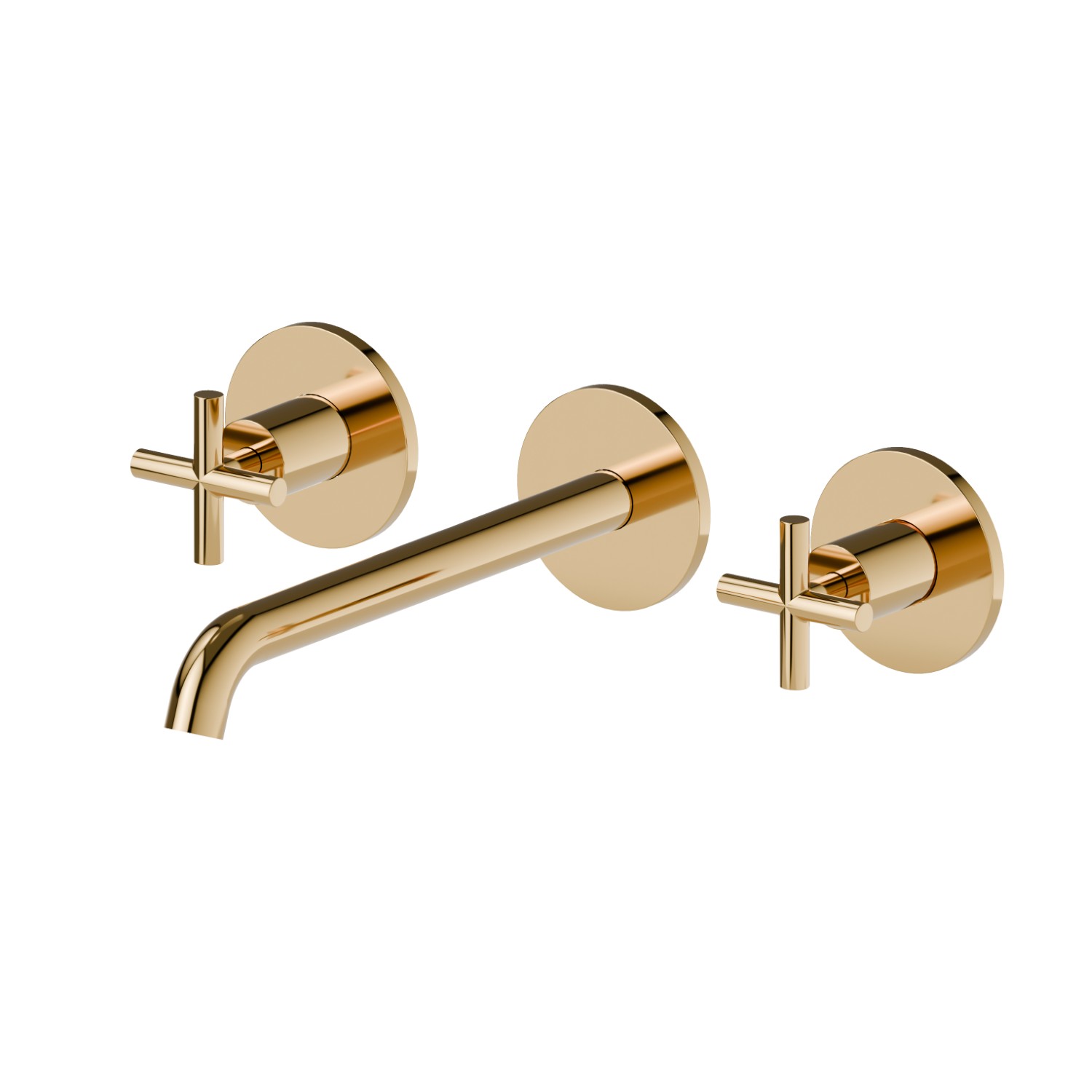 3-hole wall-mounted washbasin group - finish PVD Glossy Gold